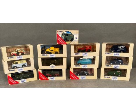 A selection of thirteen Corgi classics vehicles, mainly vans.