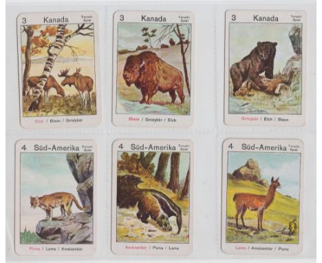 Cigarette cards, Germany, Bravour, Wild Animals &amp; Their Countries, playing card style game (set, 39 cards) (vg)