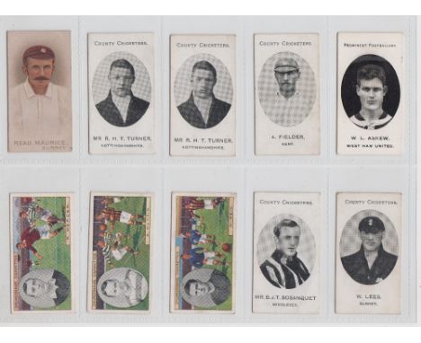 Cigarette cards, 10 scarce Sports cards, Churchman's, Footballers (Coloured) (3) nos 32, 45, &amp; 46, Taddy, Prominent Footb