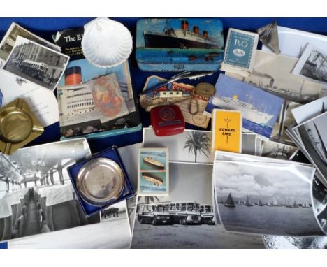 Ephemera, Transportation, 100+ items mostly dating from the 1950s to include shipping photographs, souvenirs, luggage labels 