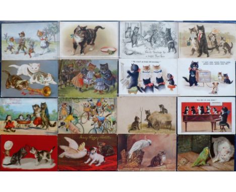 Postcards, a collection of 30+ mainly illustrated cards of cats with 5 Louis Wain cards inc. 'Loves young dream', 'Blue Russi