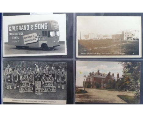 Postcards, Hants, a collection of approx. 180 cards and photos of Cove and Farnborough, Hampshire, RP's inc. Army Aircraft Fa