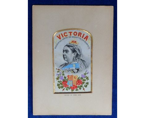Silk Portrait of Queen Victoria by the Silk Picture Weaving Company of Farnborough, Hants, in original bevelled mount with mo