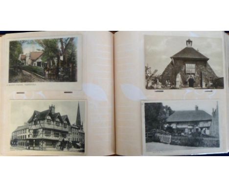 Postcards, mixed UK topographical selection of approx. 120 cards in modern album, showing street scenes, villages, buildings,