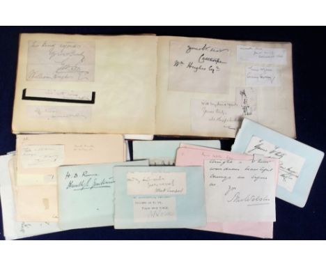 Autographs, Autograph album with a range of signatures 1903-1930, 60+ inc. some loose pages, cut pieces, letters etc mostly w