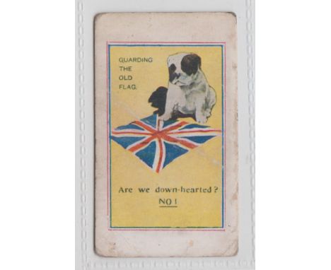 Cigarette card, W. Wilson, Army Pictures, Cartoons etc, type card, 'Are We Down-hearted, No!' (rounded corners, grubby, fair/