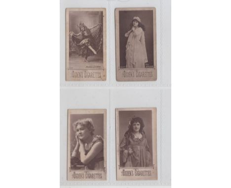 Cigarette cards, Ogden's, Actresses, Woodburytype, 4 cards, 2 with captions, Miss Brown &amp; Madame Legnani (dancing holding