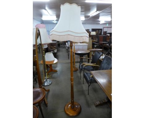 A beech standard lamp 