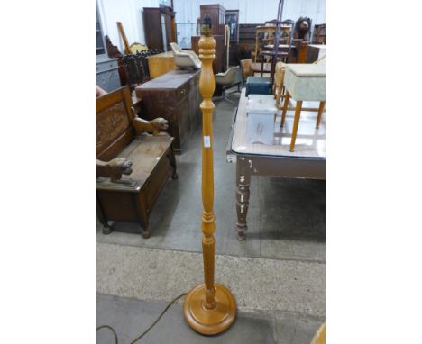A beech standard lamp 