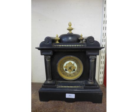 A 19th Century French Marti &amp; Cie. Belge noir mantel clock 