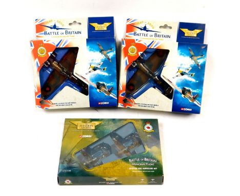 Corgi The Aviation Archive 1:72 scale diecast squadron planes, comprising Hawker Hurricane Mark I 85 Squadron  RAF Squadron L