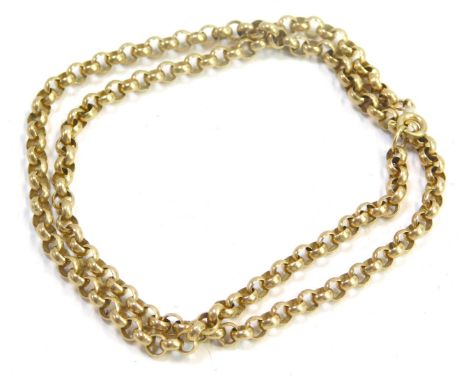 A 9ct rose gold belcher link neck chain, on a bolt ring clasp, 18.1g. 