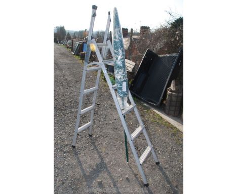 A Black &amp; Decker 3 in 1 ladder plus a parasol.