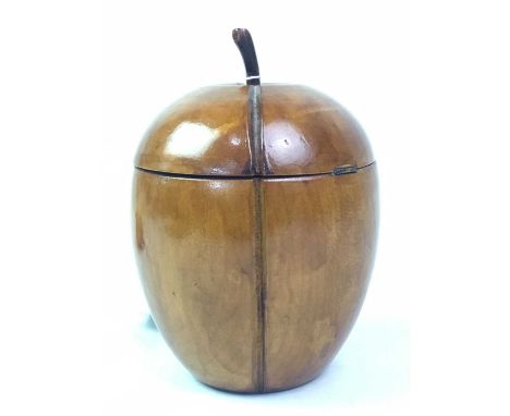 APPLE SHAPED TEA CADDY, of George III design17cm high