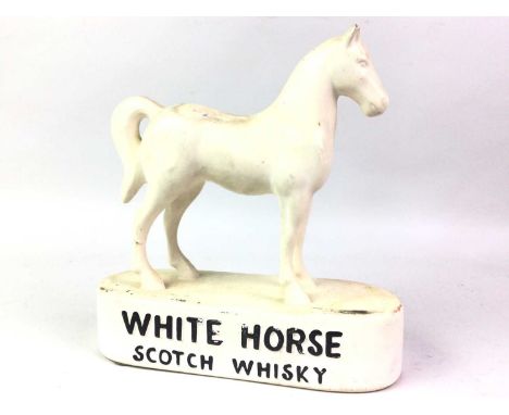 WHITE HORSE SCOTCH WHISKY CERAMIC FIGURE, AND OTHER BREWERY RELATED ITEMS  including Guinness hip flask