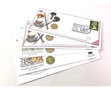 GROUP OF ROYAL MINT FIRST DAY ISSUE COINS, including Welsh and Northern Ireland £1 coins 