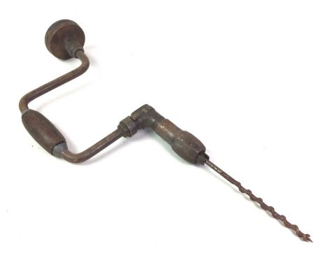 COLLECTION OF VINTAGE HAND TOOLS, including a wood plane and a brass inlaid set squarethe plane 21cm wide