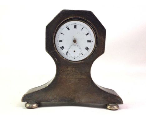SILVER CASED TIMEPIECE, BIRMINGHAM MARKS with enamel dial and engraved inscription, along with two silver cased pocket watche