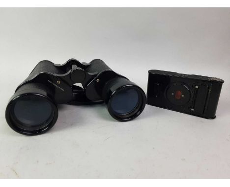 PAIR OF COMET 7X50 BINOCULARS, AND A CAMERA the binoculars in case, along with a Eastman Koak small folding camera