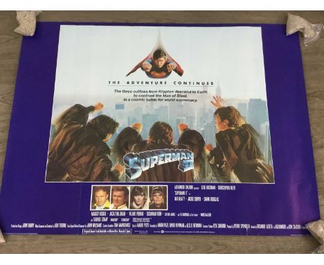 SUPERMAN 2 FILM POSTER, printed in the UKquad size