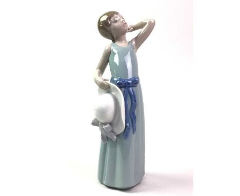 GROUP OF NAO FIGURES, AND OTHER CERAMICS  including Royal Doulton 'Thankful' HN3129, a Lladro figure of a girl holding a hat,