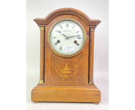 OAK MANTEL CLOCK, WM Bruford &amp; Sons LtdQty: 33cm high