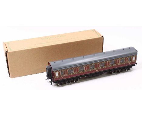 Darstaed 12-wheeled bogie coach, LMS period I Sleeping car 8617, LMS red lined yellow &amp; black, grey roof, with internal l