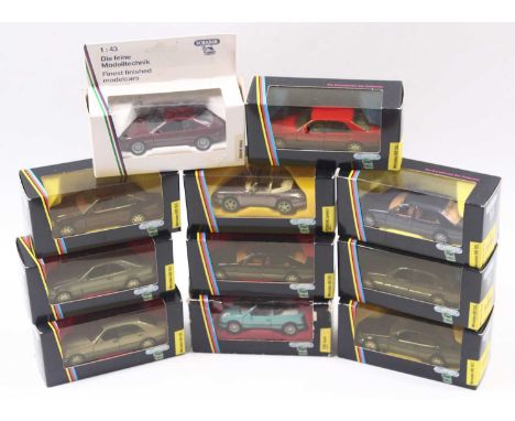 One box of 11 boxed Schabak 1/43 scale diecast vehicles to include a Mercedes 600SEL, Porsche Carerra 2, all housed in origin
