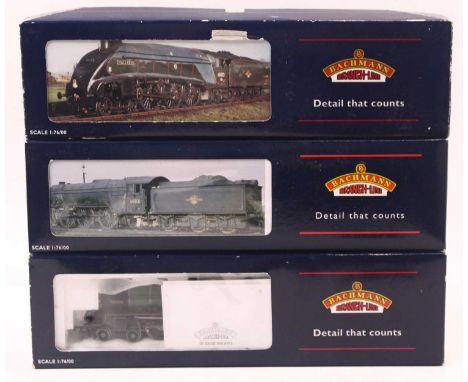 Three Bachmann 00 gauge locos to include a B1 class in lined BR apple green, no.61002, "Impala", an A4 no.60033, "Seagull", i