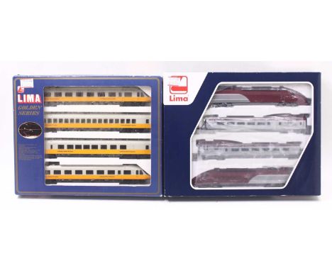 Two Lima HO gauge Train packs to include a TGV Thalys 4-car pack, together with a Golden series Lufthansa Airport Express 4-c