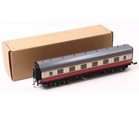 Darstaed 0 gauge 12-wheeled bogie coach, BR Midland region Sleeping car M331M, maroon &amp; cream, grey roof, with internal l