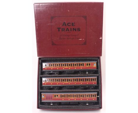 ACE Trains 0 gauge 3 car LMS EMU set, Broad St to Richmond, bodies are in very good condition, bogies have been partially rep