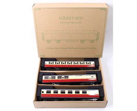 Darstaed BR Gresley Set C, three corridor coaches, maroon &amp; cream, fitted with internal lighting. All 3rd E45410E; all 3r