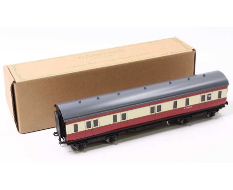 Darstaed bogie coach BRII ex LMS period II Full brake, lined maroon, M3055M, with cable to take lighting to adjacent vehicle.