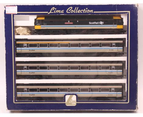 Lima 00 gauge train pack comprising a class 47 in Scotrail livery "Greyfriars Bobby", no.47711, a set of etched nameplates fo