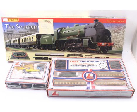 Two 00 gauge train sets, including a Hornby Southern Belle set, a King Arthur class in Maunsell olive green, no.797, one Pull