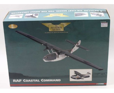 Corgi Aviation Archive 1:72 scale PBY Catalina MKVA RAF coastal command set, comprising a diorama base, with rescue dingy, an