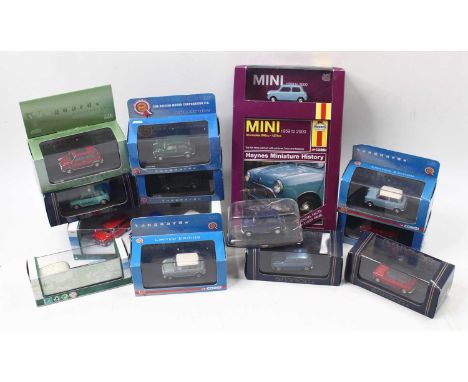 One tray containing a quantity of mixed Mini related diecast vehicles, to include Vanguards, Eligor, Pilen, and similar, to i