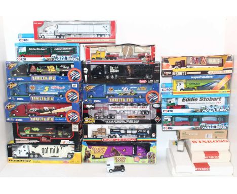 Box containing a quantity of boxed modern issue haulage diecast to include; First Gear 1/64 Scale Volvo VN 670 Tractor with 5