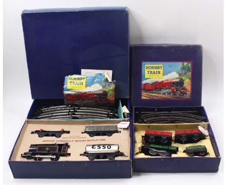 Two Hornby 0 gauge sets to include a 1947-54 no.201 LNER set, comprising a BR black no.40 loco, (incorrect for the rest of th