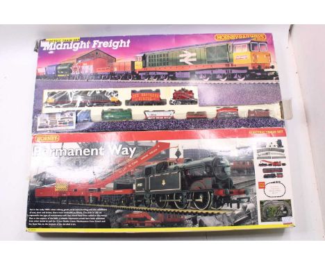 Two Hornby 00 gauge sets, to include a Permanent way set, comprising an N2 loco in BR black, no.69522, a 75-ton breakdown cra