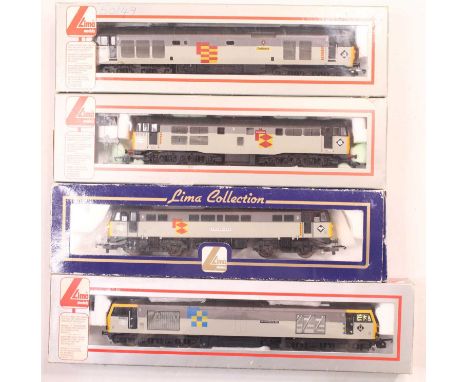 Four Lima 00 gauge locos to include a class 87 in BR Distribution sector grey, no.87101, a class 60 in BR construction sector