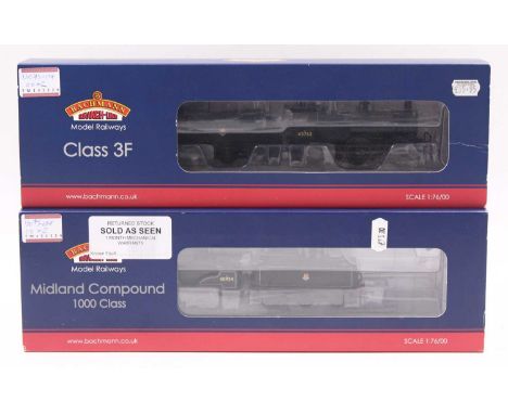 Two Bachmann 00 gauge locos to include an ex-midland 3F in BR black, early emblem, no.43762, a Midland compound 1000 class in