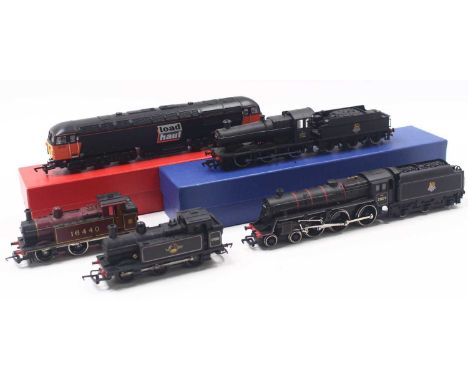 Five 00 gauge locos to include a Mainline 4MT BR standard, in lined BR black, early emblem, no.75073, a Triang Jinty in BR bl