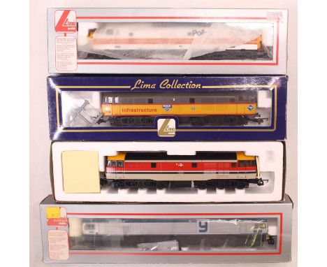 Four Lima 00 gauge locos to include a class 31 in BR research railway technical centre livery, no.31970, a repainted class 37