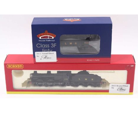 Two 00 gauge locos, both fitted with DCC by Hattons, to include a Bachmann class 3F Jinty, in LMS black, no.7341, and a class