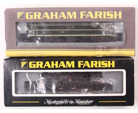 Two Graham Farish N gauge locos, to include a 4MT tank, no.80048, in BR lined black, early emblem, in factory weathered black