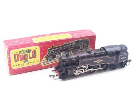 Hornby Dublo 2218 2 rail 2-6-4 tank loco, no.80033, housed in original picture box, in BR lined black, in excellent condition