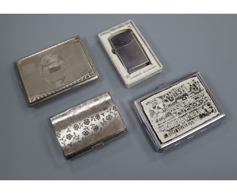 A Zippo limited edition lighter, one other and three cases