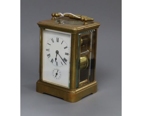 A brass carriage clock